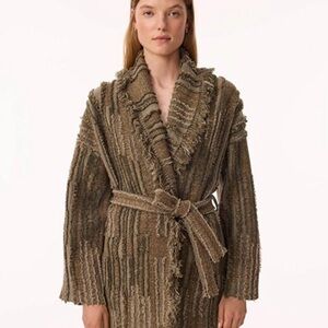 Women's Brown Textured Cardigan